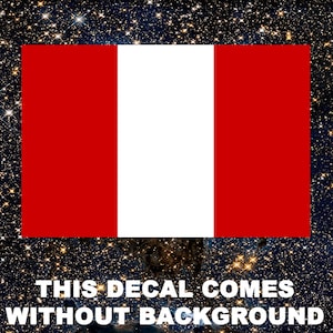 Peru Flag,  Peruvian Decor, Bumper Stickers for Car, Laptop, Cell phone, Water Bottle, Window, Weatherproof, Vinyl Decal
