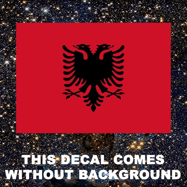 Albania Flag,  Albanian Decor, Bumper Stickers for Car, Laptop, Cell phone, Water Bottle, Window, Weatherproof, Vinyl Decal