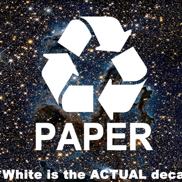 Recycle Paper, Paper Recycling, Paper Reclamation, Symbol, Vinyl Decal, Waterproof