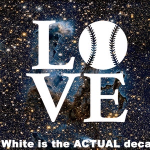 Love Baseball, Softball Decor, Vinyl Decal, Car, Die cut, truck, Laptop, Phone, Water Bottle, Tumbler, Bumper, Window, Waterproof