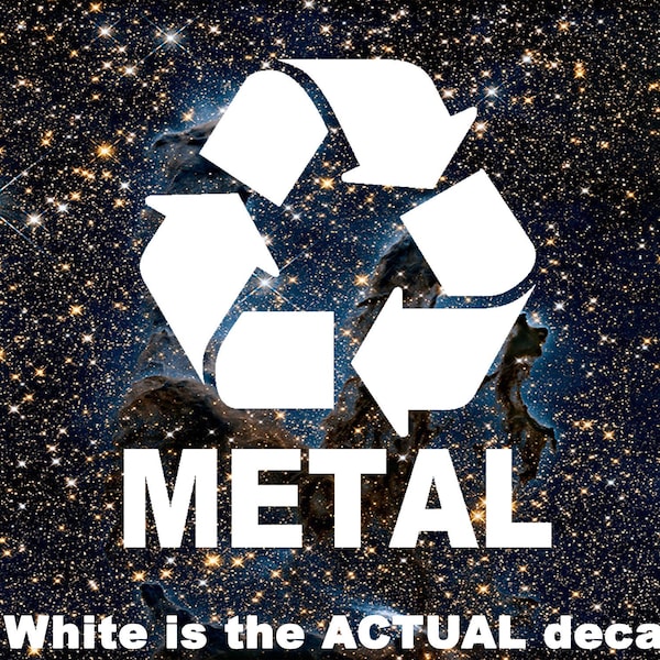 Recycle Metal, Vinyl Decal, Metal Recycling, Reclaimation, Reuse, Symbol, Waterproof