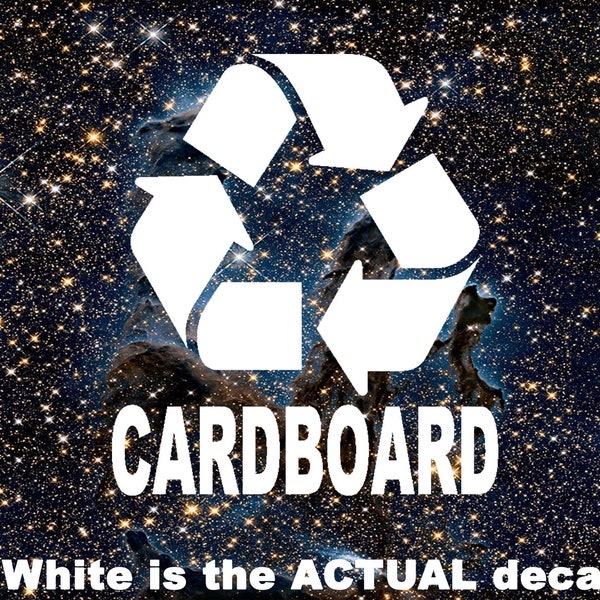 Recycle Cardboard, Cardboard Recycling, Cardboard Reclamation, Symbol, Vinyl Decal, Waterproof