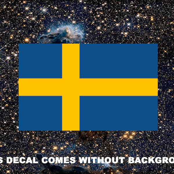 Sweden Flag, Swedish Decor, Det avlånga landet, Bumper Stickers, Desktops, Laptops, Car Window, Phones, Vinyl Decal