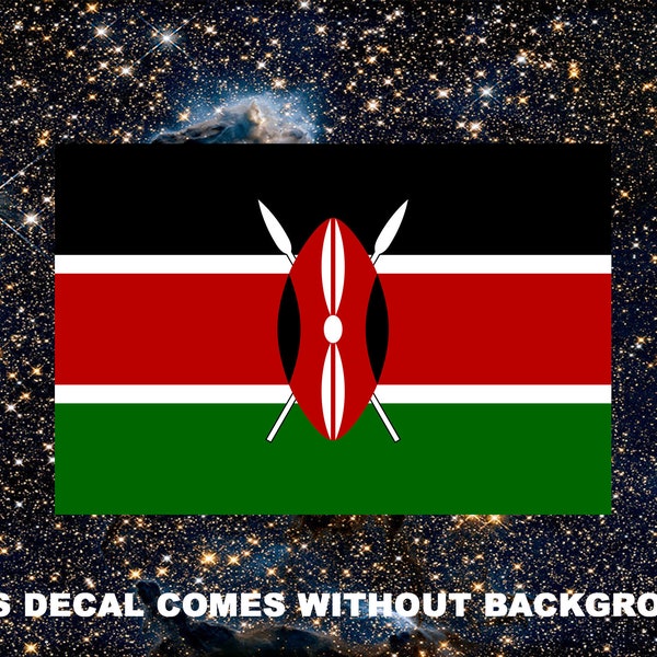 Kenya Flag, Kenyan Decor, Bumper Stickers for Car, Laptop, Cell phone, Water Bottle, Window, Weatherproof, Vinyl Decal