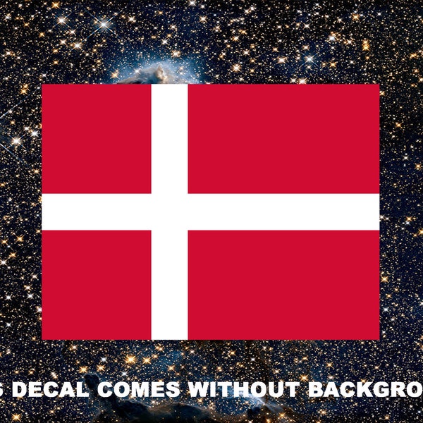 Denmark Flag, Danish Decor, Bumper Stickers for Car, Laptop, Cell phone, Water Bottle, Window, Waterproof, Vinyl Decal