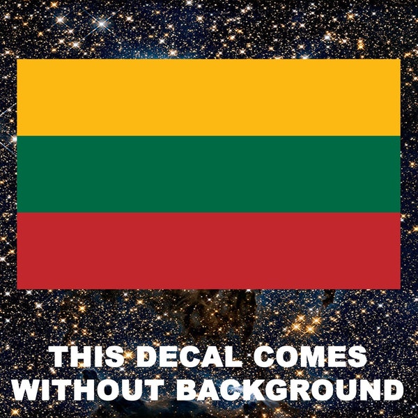 Lithuania Flag, Lithuanian Decor, Bumper Stickers for Car, Laptop, Cell phone, Water Bottle, Window, Weatherproof, Vinyl Decal