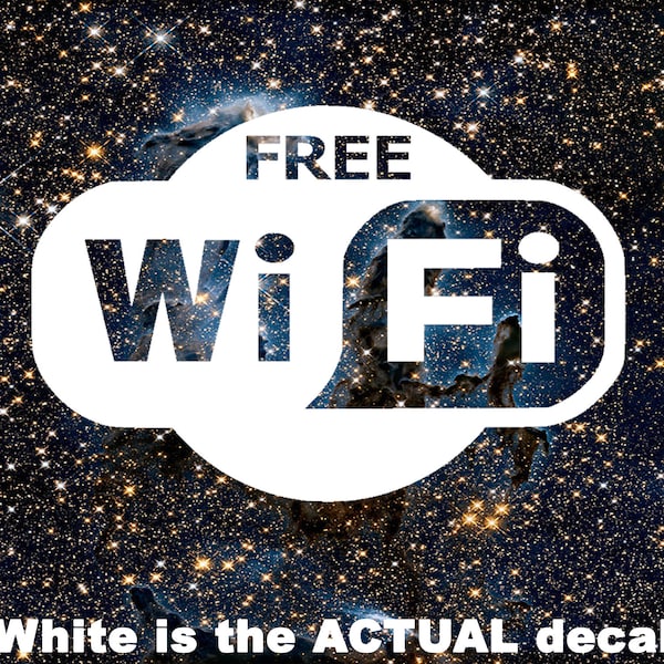 Free WiFi Decal, Free WiFi Sticker, Restaurant Decor, Window Decal