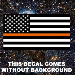 Thin Orange Line Flag, Search and Rescue, Bumper Stickers for Car, Laptop, Cell phone, Water Bottle, Window, Weatherproof, Vinyl Decal