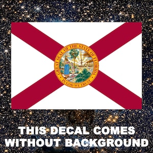 Florida State Flag, FL Decor, Vinyl Sticker, Car, Truck, Laptop, Phone, Water Bottle, Tumbler, Bumper, Window, Waterproof, Fade Resistant