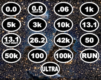 Oval Running Decal 13.1, 26.2, 5k, 8k, 10k, 15k, 20k, RUN, ITRI - Foto 12
