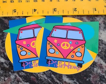 2 Pixiehemp Colorful Hippy Vw Bus.