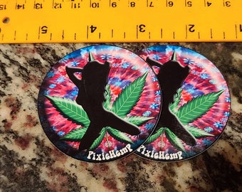 2 Pixiehemp Silhouette Weed Babe Stickers