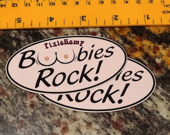 2 Pixiehemp Boobies Rock! Stickers
