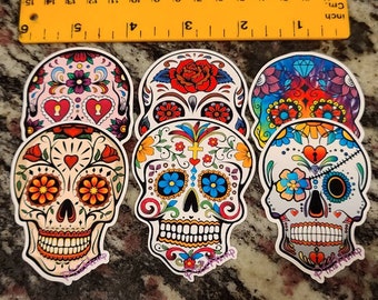 6 Pixiehemp Day of the Dead stickers.