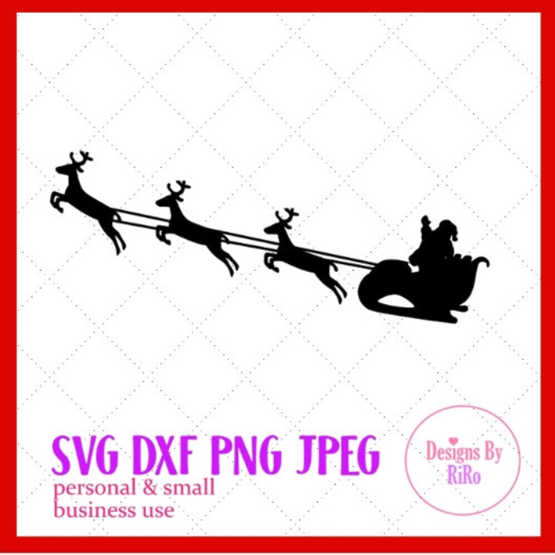 Santa Sleigh SVG Reindeer SVG Santa and Reindeer Svg Christmas - Etsy