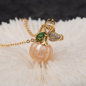 Pumpkin pearl necklace, Halloween pearl Earrings Autumn Jewelry, Fall Jewelry, handmade jewelry,halloween gift