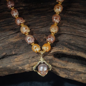 wedding necklace skull carved pearl necklace gothic freshwater Pearl skull jewelry for Bridal Memento Mori Mourning Jewelry