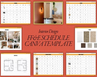 FF & E Stundenplan Vorlage für Innenarchitekten | Möbel, Vorrichtungen beendet Organizer mit Moodboard inklusive