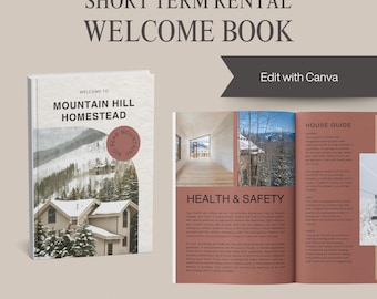 Airbnb Welcome Book Template, Vacation Rental Welcome Book, VRBO Welcome Book, Editable Airbnb Guest Book, House manual, Airbnb Guidebook
