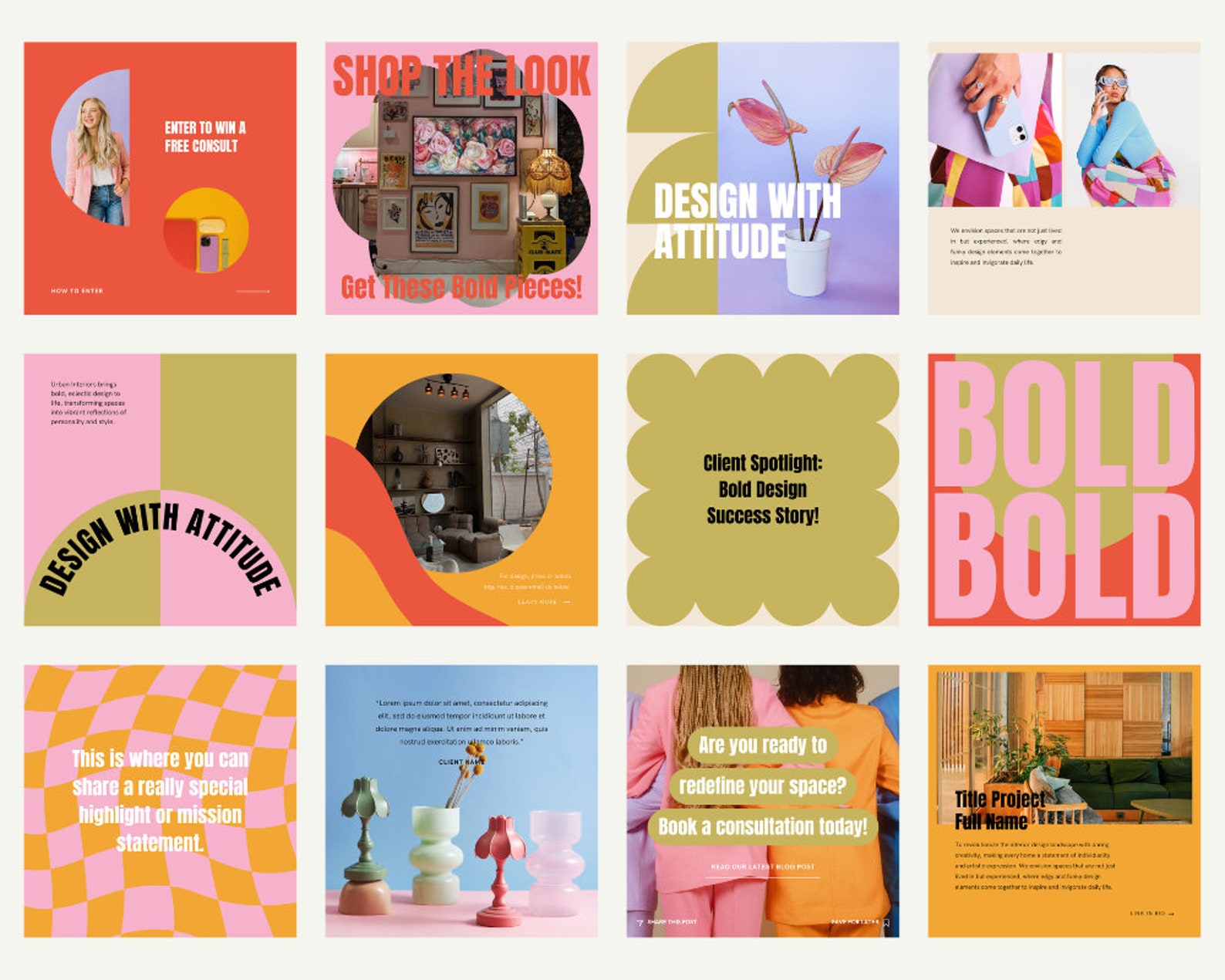 VIBRANT & EDGY BUNDLE, Instagram Post Story, Reels Templates for Canva ...