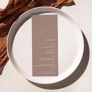 Editable Dinner Menu Canva Template, Minimal Dinner Party Menu Downloadable Printable, Modern Design Rehearsal Dinner Menu Template