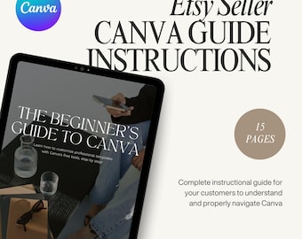 Canva ebook Etsy Sellers Workbook Template, Digital Marketing Seller Guide Template, Etsy Sellers Canva Website Ebook, Canva Instructions