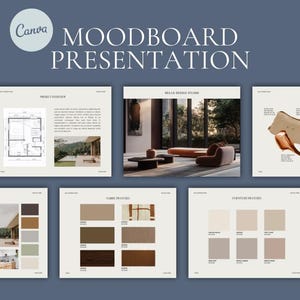 Color Palette Interior Design Moodboard, Moodboard Template | Interior Design Mood Board | Vision Board | Kitchen Moodboard | Room Design