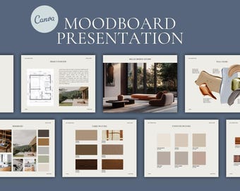Color Palette Interior Design Moodboard, Moodboard Template | Interior Design Mood Board | Vision Board | Kitchen Moodboard | Room Design