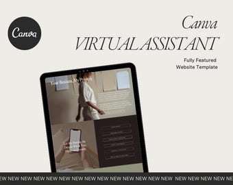 Minimal Canva Website Template, Beige Aesthetic Business Website for Entrepreneurs, Coaches, Course Creators, VAs, One Page Website