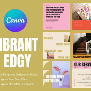 Luxury Bright Instagram Templates, 60 Bold Aesthetic, Portrait and Stories Bundle, Brand Strategist, Beige Feed, Productivity Motivational