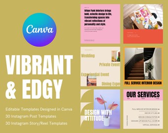 Luxury Bright Instagram Templates, 60 Bold Aesthetic, Portrait and Stories Bundle, Brand Strategist, Beige Feed, Productivity Motivational
