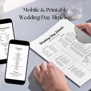 Modern Mobile Wedding Day Timeline Template, Editable Wedding Timeline Reception Timeline, Wedding Weekend Timeline Bridal Party Wedding