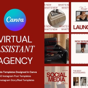 Bold Red Instagram Templates for Business Owners, Brand Designer Template, Coach Instagram Template, Social Media Marketing Agency Templates