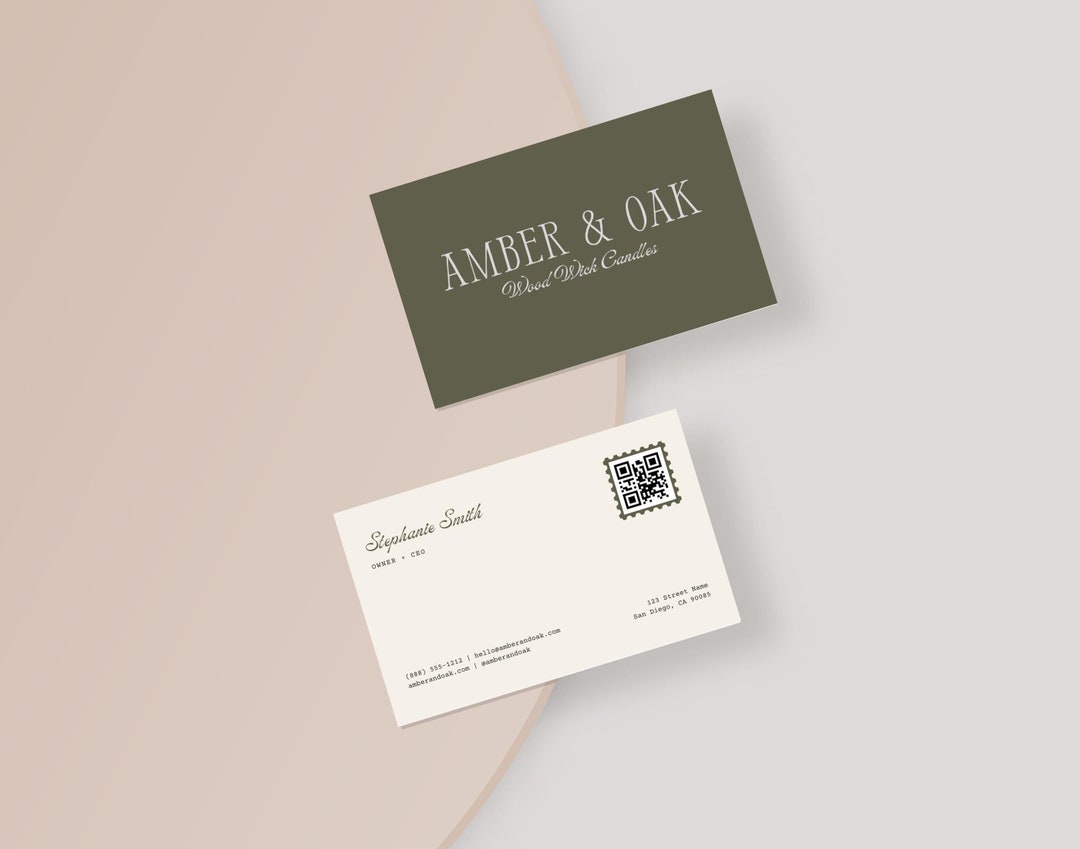 Business Card Template QR Code, Instant Download, Printable Business ...