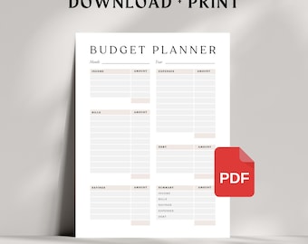 Monatlicher Budgetplaner Bill Tracker, Rechnungszahlungs-Checkliste Tracker, Printable Bill Pay Organizer, Rechnungszahlungs-Tracker, Instant Download