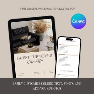 Airbnb Guest Turnover Binder Template, Checklist Template, Cleaning Checklist, Inventory, Staging, VRBO Cleaning, Vacation Rental STR