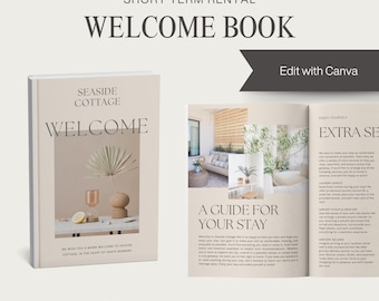 Real Text Airbnb Welcome Book Template Short Term Rental Guest Book House Host Manual Guidebook Template Elegant Airbnb House Guide CANVA