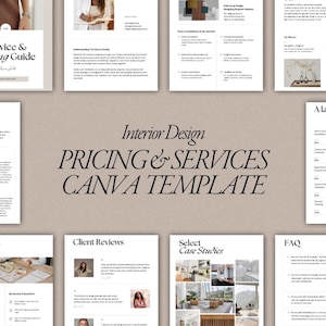 Minimal Interior Designer Presentation Template | Canva Presentation | Interior Design Project Proposal | Moodboard | E-Design Guide