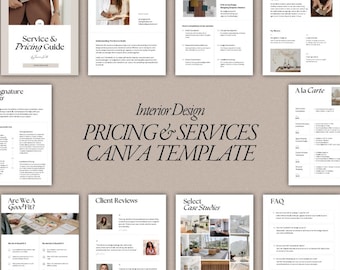Minimal Interior Designer Presentation Template | Canva Presentation | Interior Design Project Proposal | Moodboard | E-Design Guide