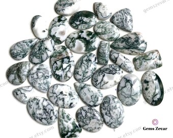 Solar Moss Agate Gemstone Cabochon Wholesale Lot, Mix Shapes and Size, Natural Solar Moss Agate Cabochon for jewelry Making DIY.