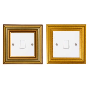 ElekTek Decorative Light Switch Surround Frame Finger Plate Regency Gold/Dark Gold Large & Rich Gold Effect - Switch Not Included