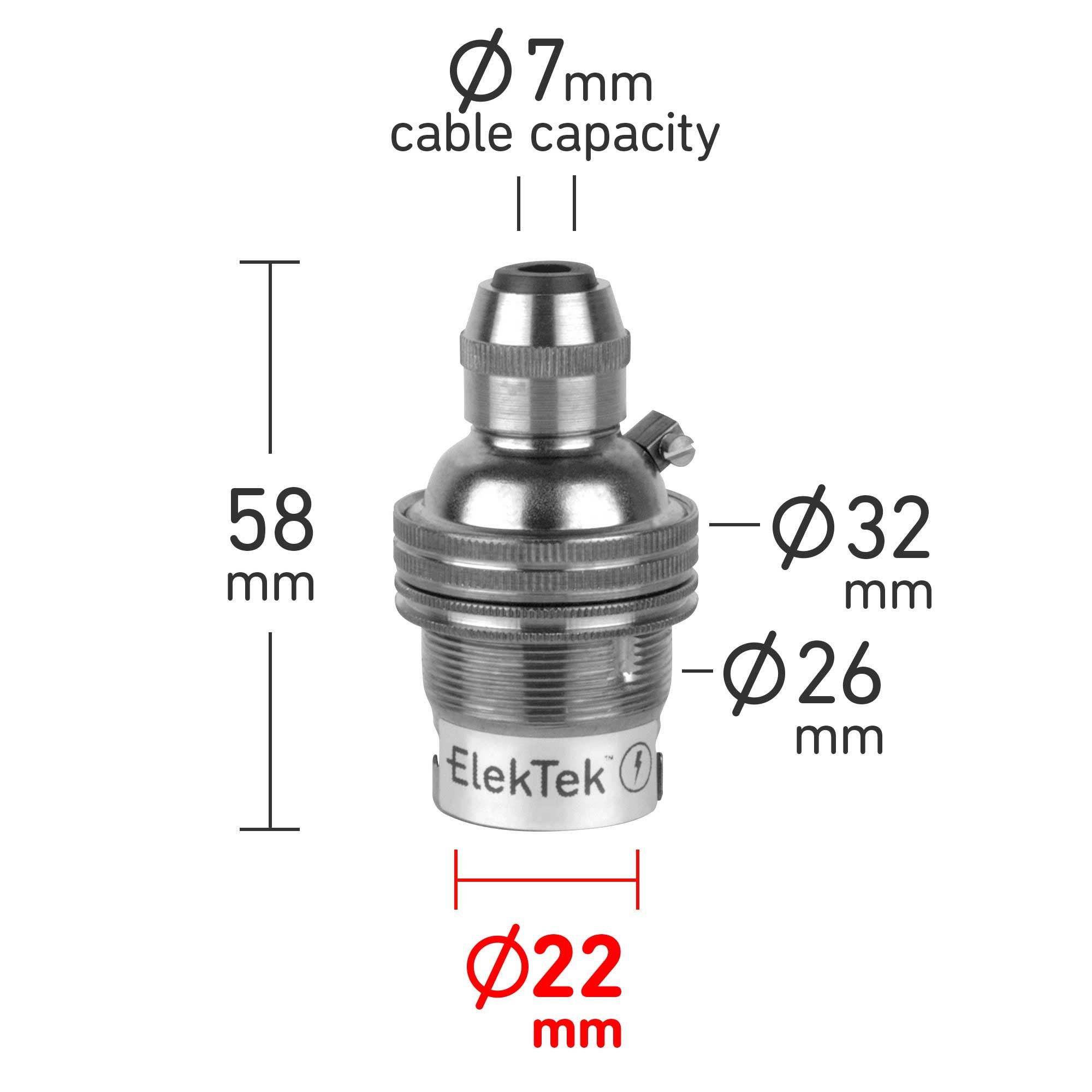 ElekTek Lampen-Set Messing – B22 Fassung, Twisted Gold Flex, In-Line-Schalter, 3A Stecker, Mit Zubehör