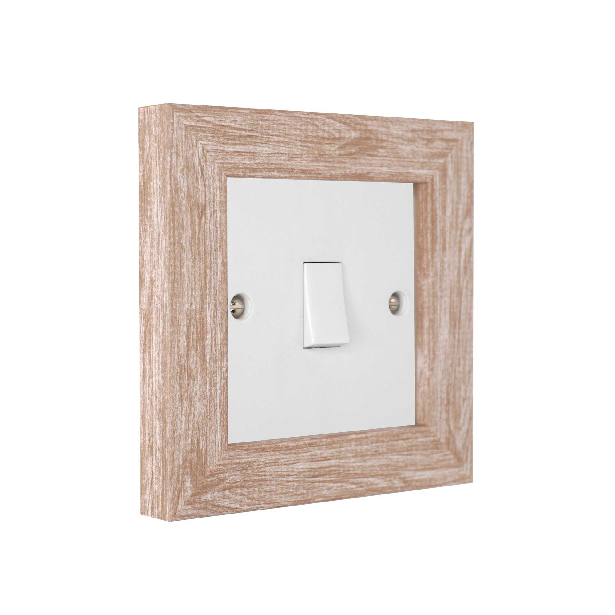 Elektek Decorative Light Switch Surround Frame Finger Plate Modena Wood ...