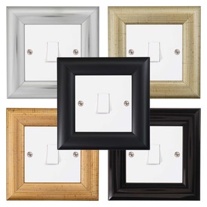 ElekTek Decorative Light Switch Surround Frame Finger Plate - No Switch Removal - Milano 121.5 x 121.5 x 12.5 (mm) - Switch Not Included