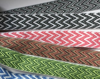 Zigzag pattern, weave, by the metre, bristle in 20mm woven jacquard ribbon 100% cotton cotton ribbon decorative ribbon