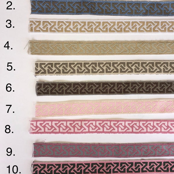 Meander-Pattern02, woven ribbon, sold by the meter, border in 20 mm woven jacquard ribbon 100% cotton cotton ribbon decorative ribbon Celtic ribbons