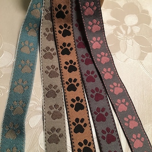 Paws, 20 mm, sold by the meter, woven ribbon, border, woven jacquard ribbon 100% cotton cotton ribbon cotton ribbons, animal motif, decorative ribbons,