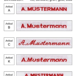 50-150 Nähnamen und Motiv, in 10 mm Bandbreite weißes Band Wäschenamen, Baumwolletiketten, Textilkennzeichnung, Namensbänder, Etiketten Bild 1