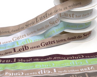 Webband Body 01 Banner Geweven Jacquard Ribbon 100% Katoen en Katoen Lint Gift Ribbon Soul Lust Good Do