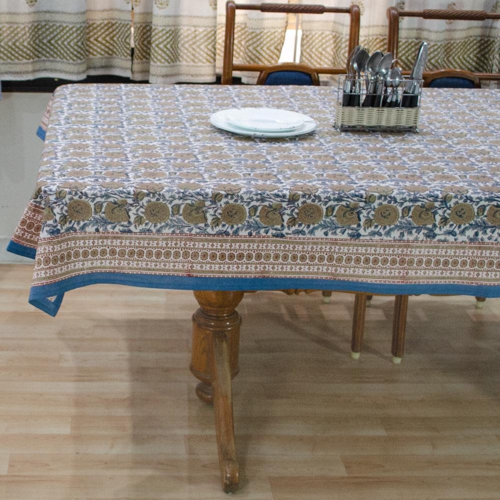 Ethnic Rajasthan Fine Cotton Coffee Table Cover Brown Grey Etsy